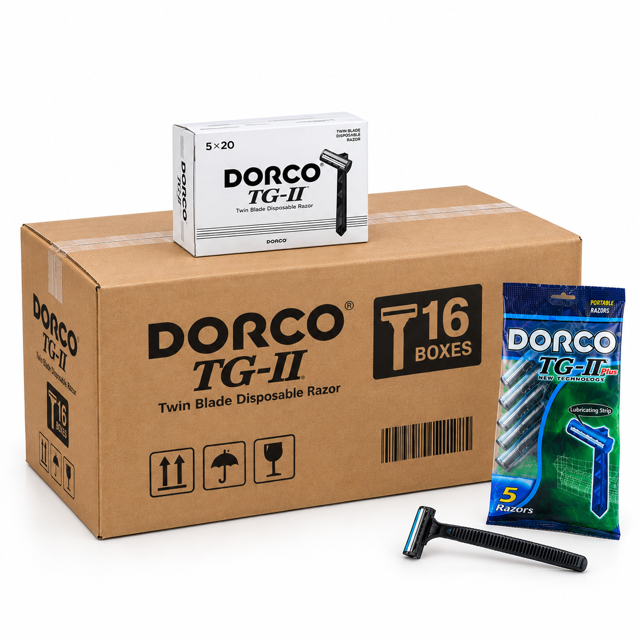 كارتن مادر تیغ اصلاح دورکو DORCO TG-II | ١٦ باكس ٢٠ بسته اى