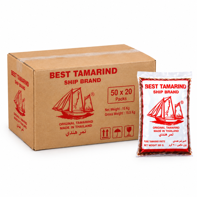 كارتن تمر هندى ترش BEST TAMARIND برند SHIP اصل تایلند | ٥٠ بسته ى ٣٠٠ گرمى